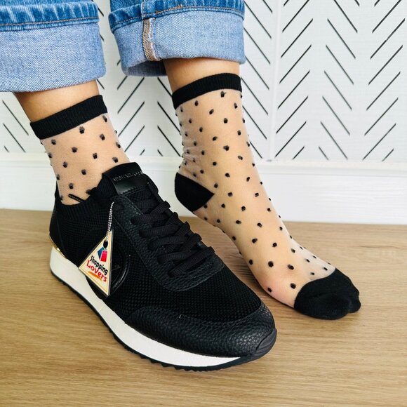 ⭐Women Socks 5 Pairs Transparent Silk Elastic Mesh Multi design Ankle Black New - Picture 6 of 9